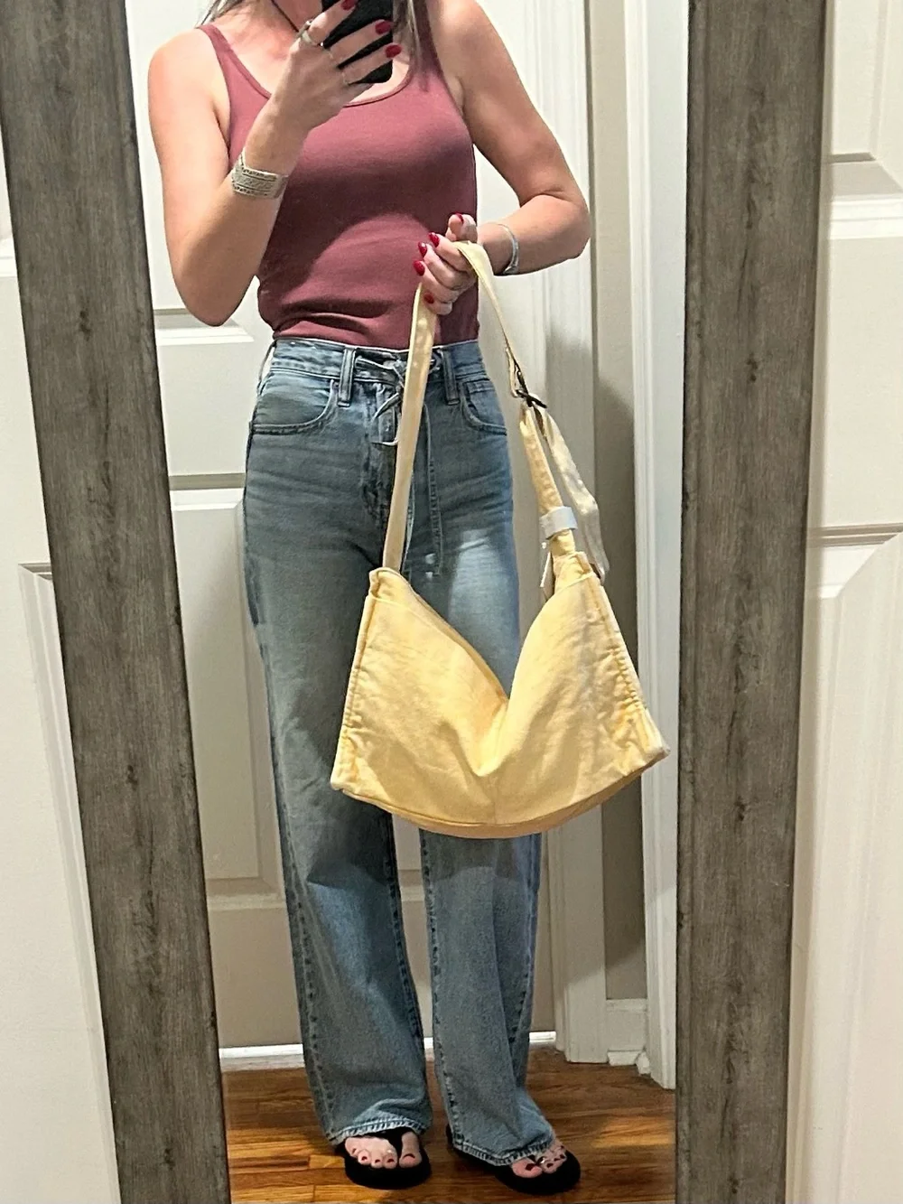 NWT Free People Camp Crush Canvas Sling Bag in Neutral